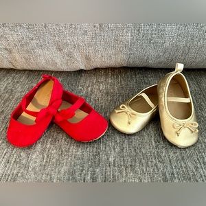 6-12m size Red & Gold Holiday Bundle of Old Navy Shoes